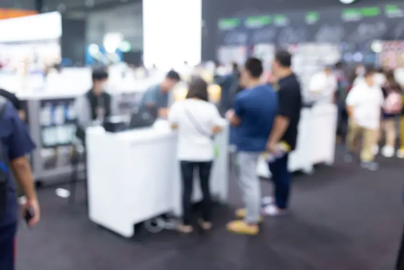 Visitors at an agricultural expo