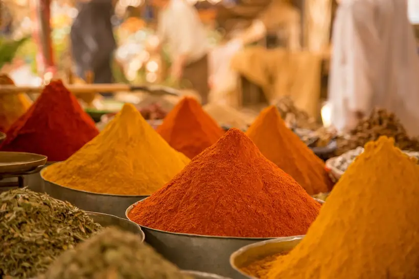 Spices in a market