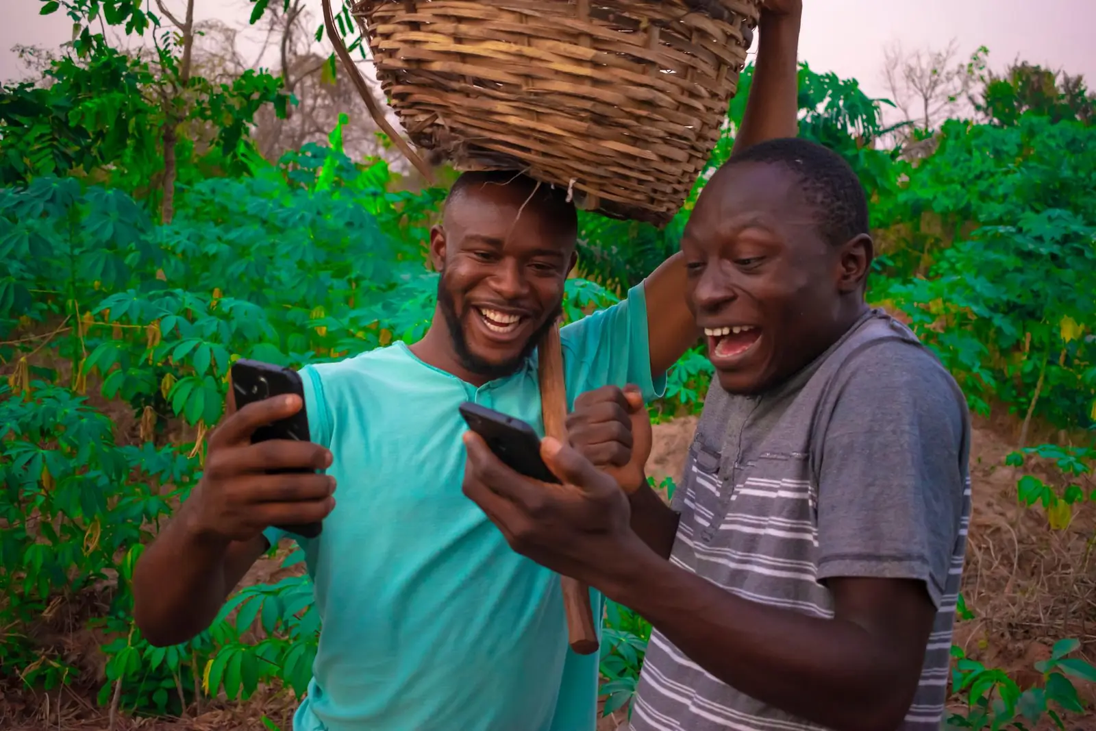 Young people looking at a phone together
